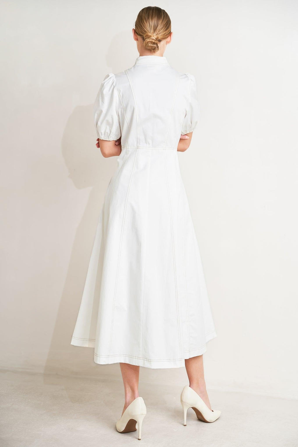 SWEET SOPHISTICATION WOVEN MIDI DRESS Flying Tomato