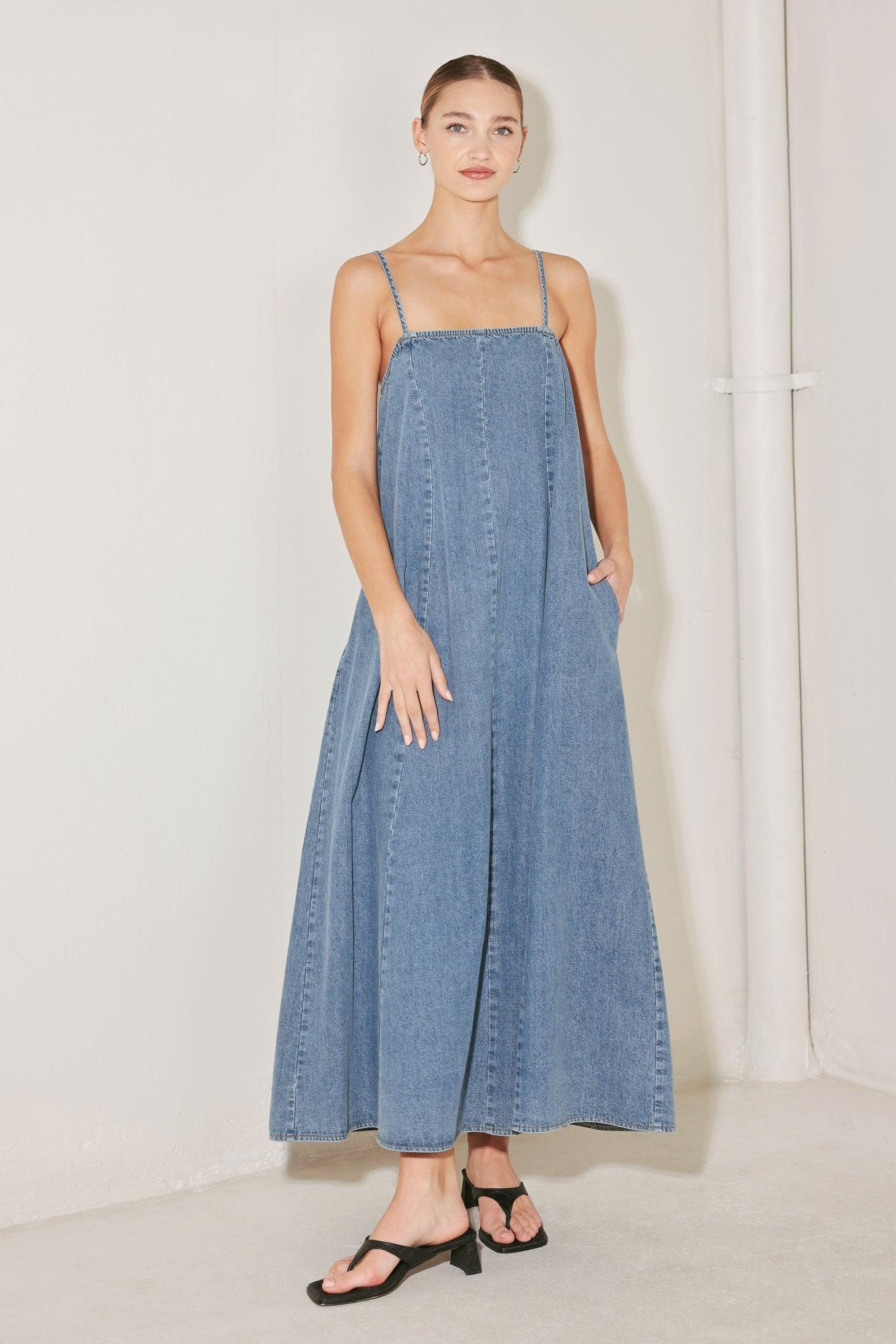 INDIGO WEEKEND THEORY DENIM MIDI DRESS Flying Tomato