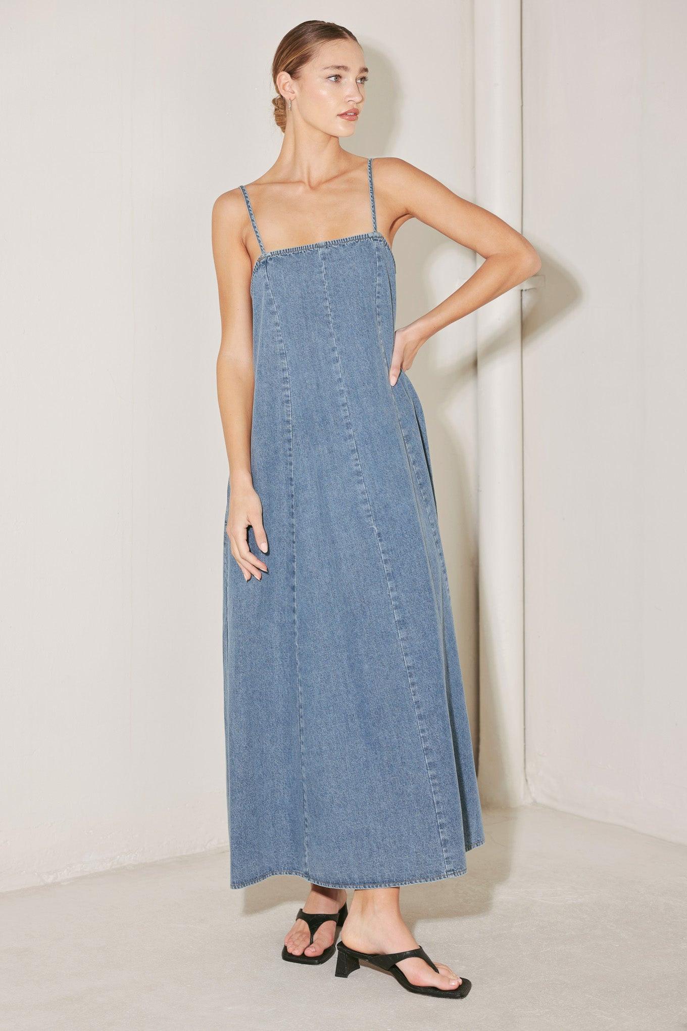INDIGO WEEKEND THEORY DENIM MIDI DRESS Flying Tomato