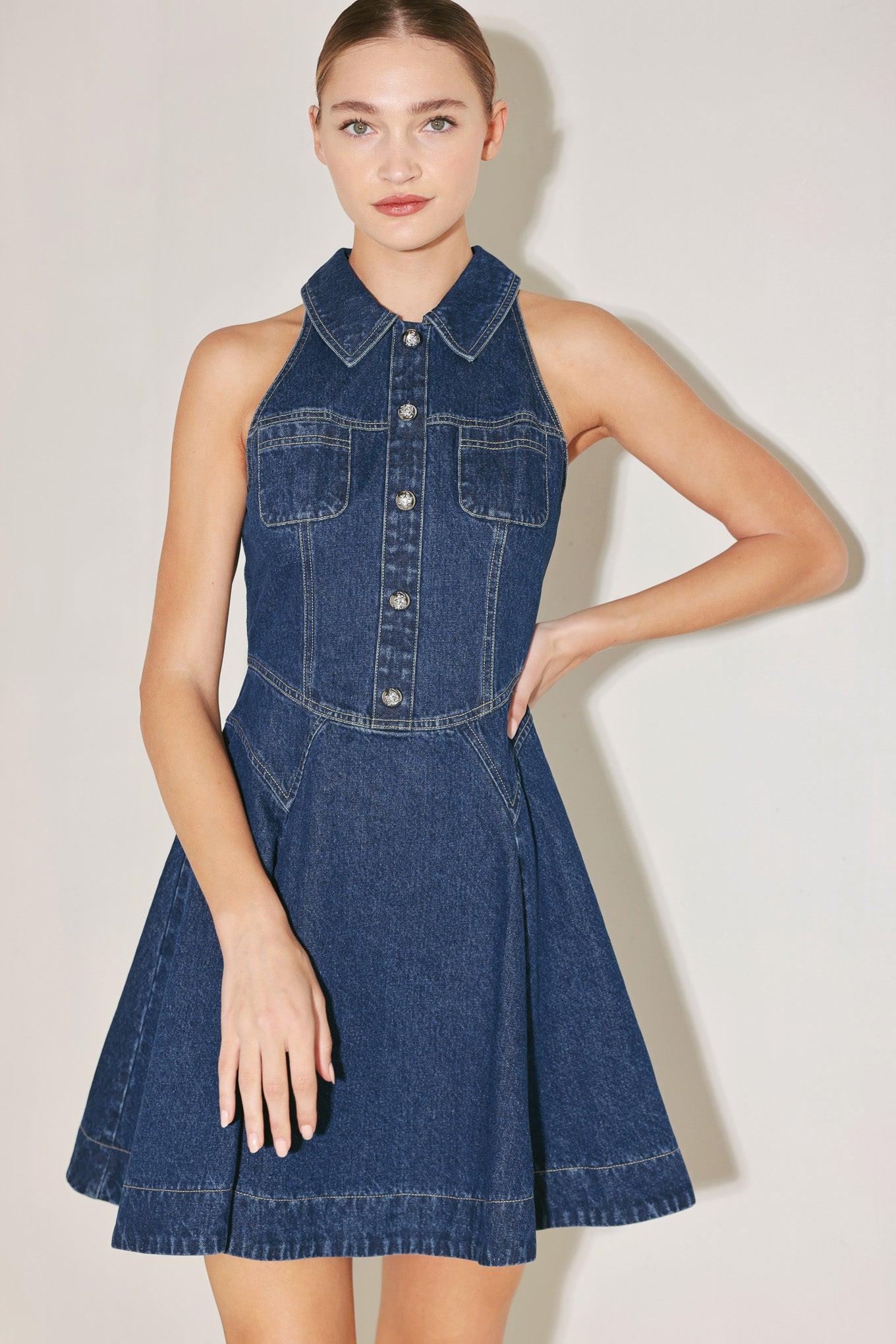 COOL GIRL COMEBACK DENIM MINI DRESS Flying Tomato