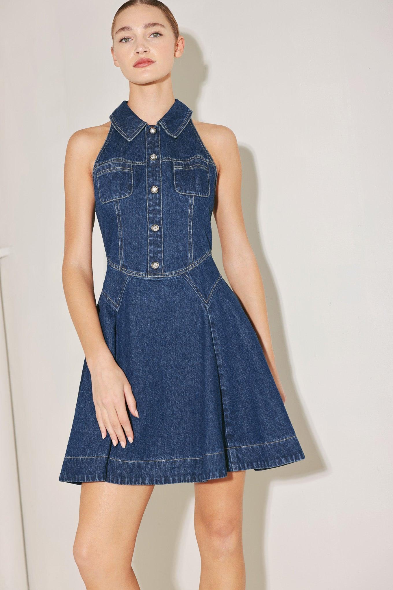 COOL GIRL COMEBACK DENIM MINI DRESS Flying Tomato