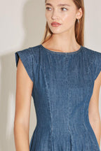 TIMELESS BLUE FORM DENIM MIDI DRESS Flying Tomato