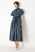 [PREORDER] PINSTRIPE STORY WOVEN MIDI DRESS Flying Tomato