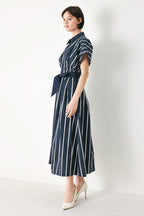 [PREORDER] PINSTRIPE STORY WOVEN MIDI DRESS Flying Tomato