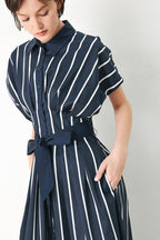 [PREORDER] PINSTRIPE STORY WOVEN MIDI DRESS Flying Tomato