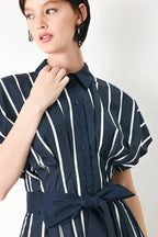 [PREORDER] PINSTRIPE STORY WOVEN MIDI DRESS Flying Tomato