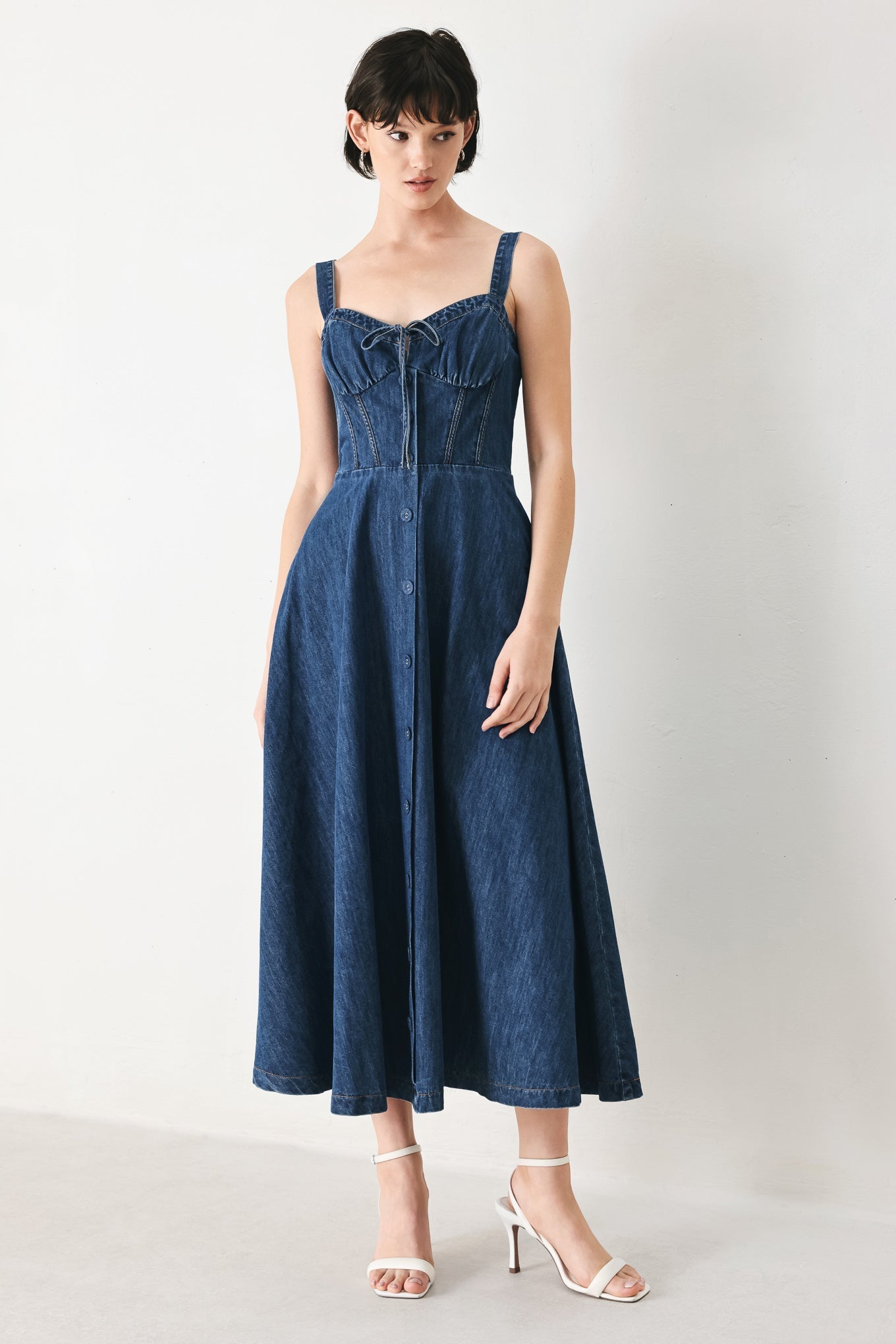 BLUE CRUSH DENIM MIDI DRESS Flying Tomato