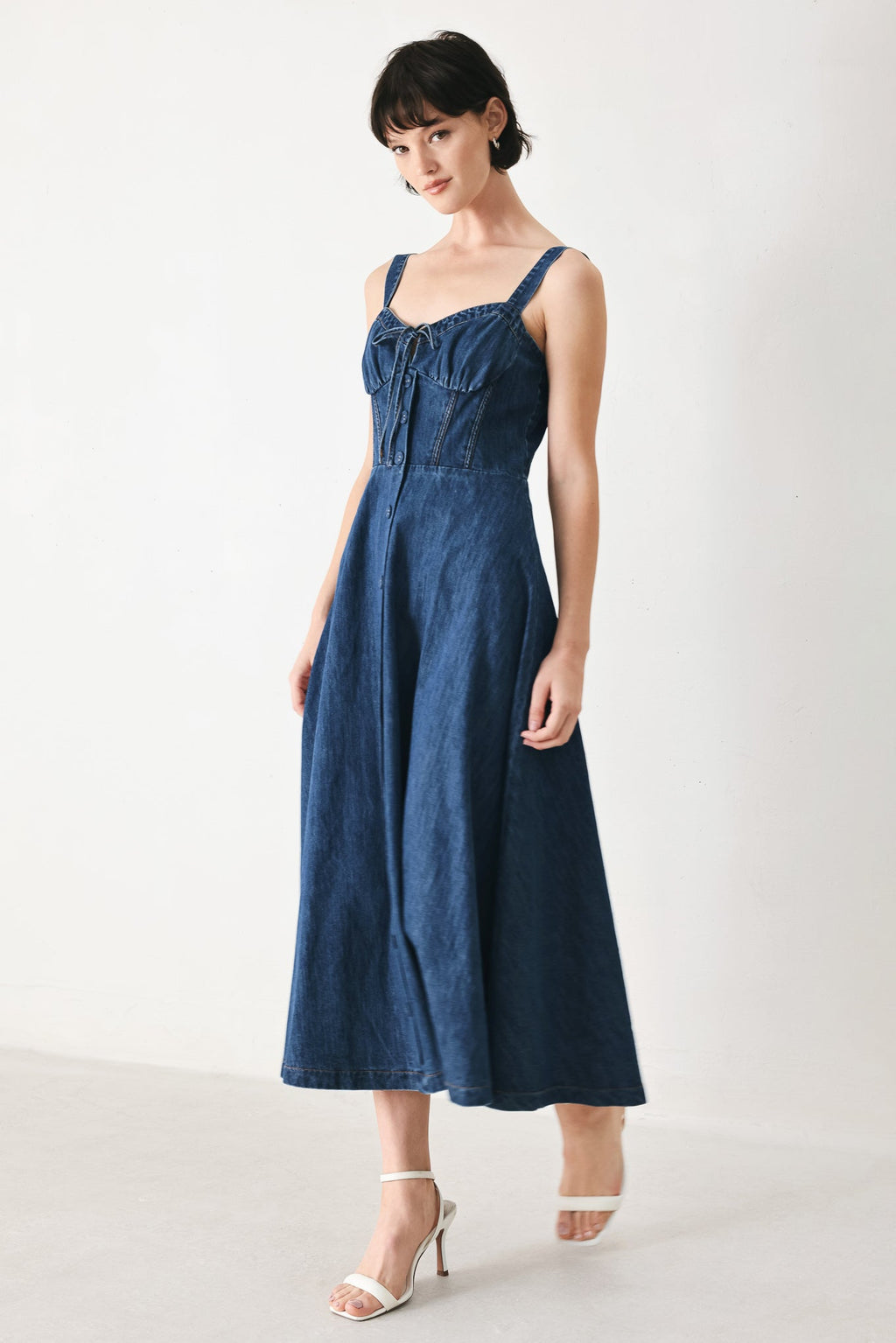 BLUE CRUSH DENIM MIDI DRESS Flying Tomato