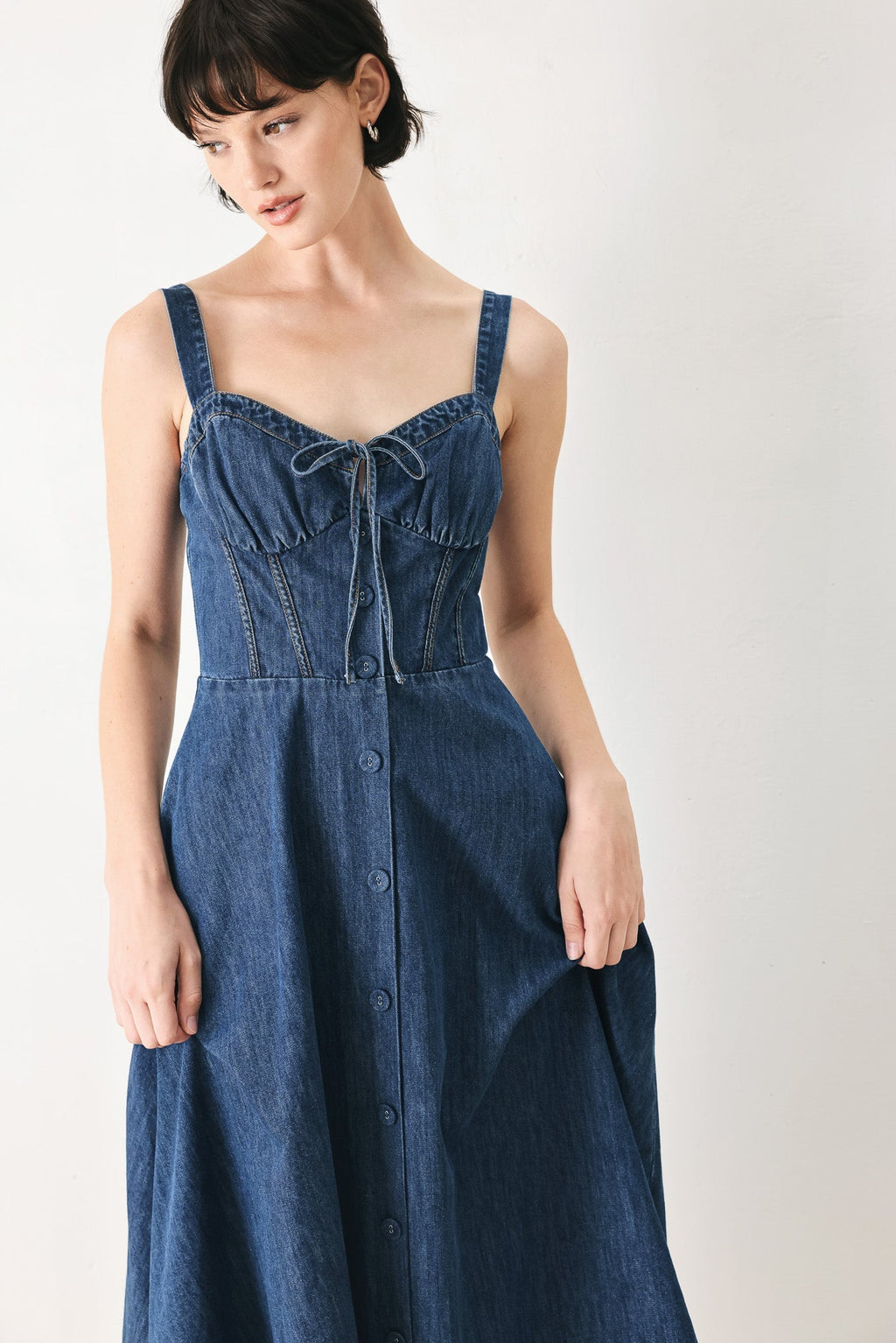 BLUE CRUSH DENIM MIDI DRESS Flying Tomato