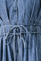 MIDNIGHT FLOW DENIM MIDI DRESS Flying Tomato