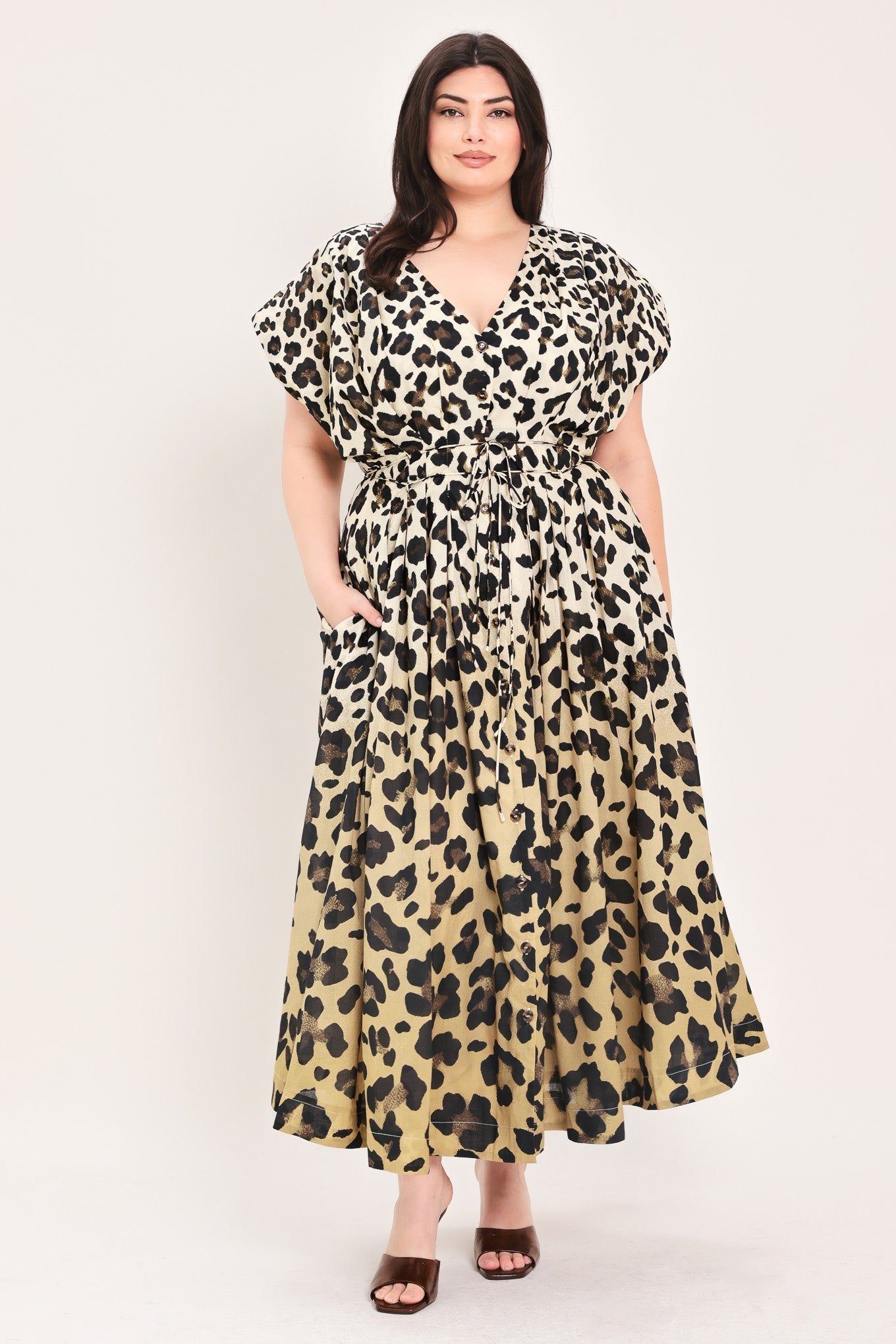 WILD MUSE WOVEN MIDI DRESS Flying Tomato