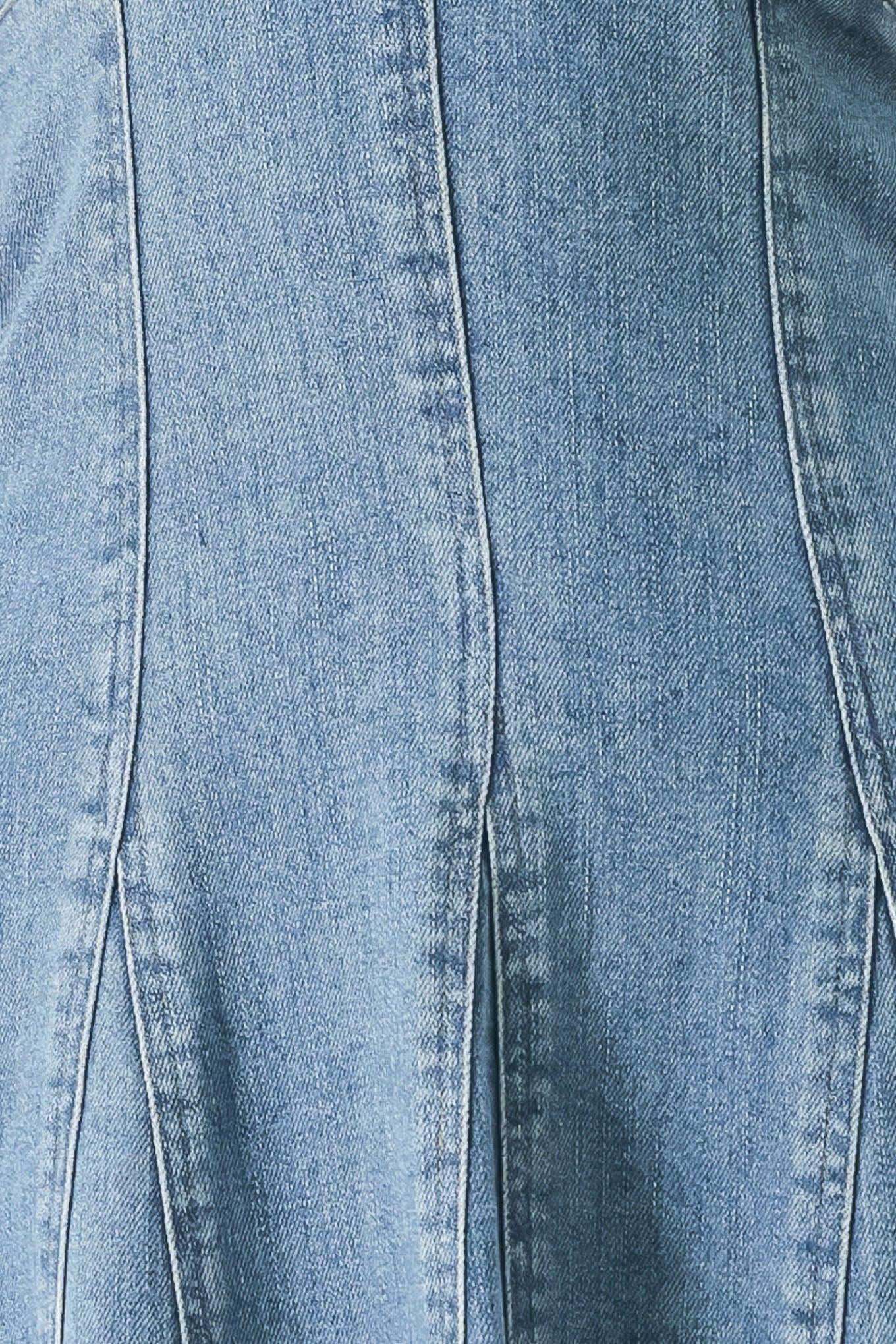 BLUE BLOSSOM DENIM MIDI DRESS Flying Tomato