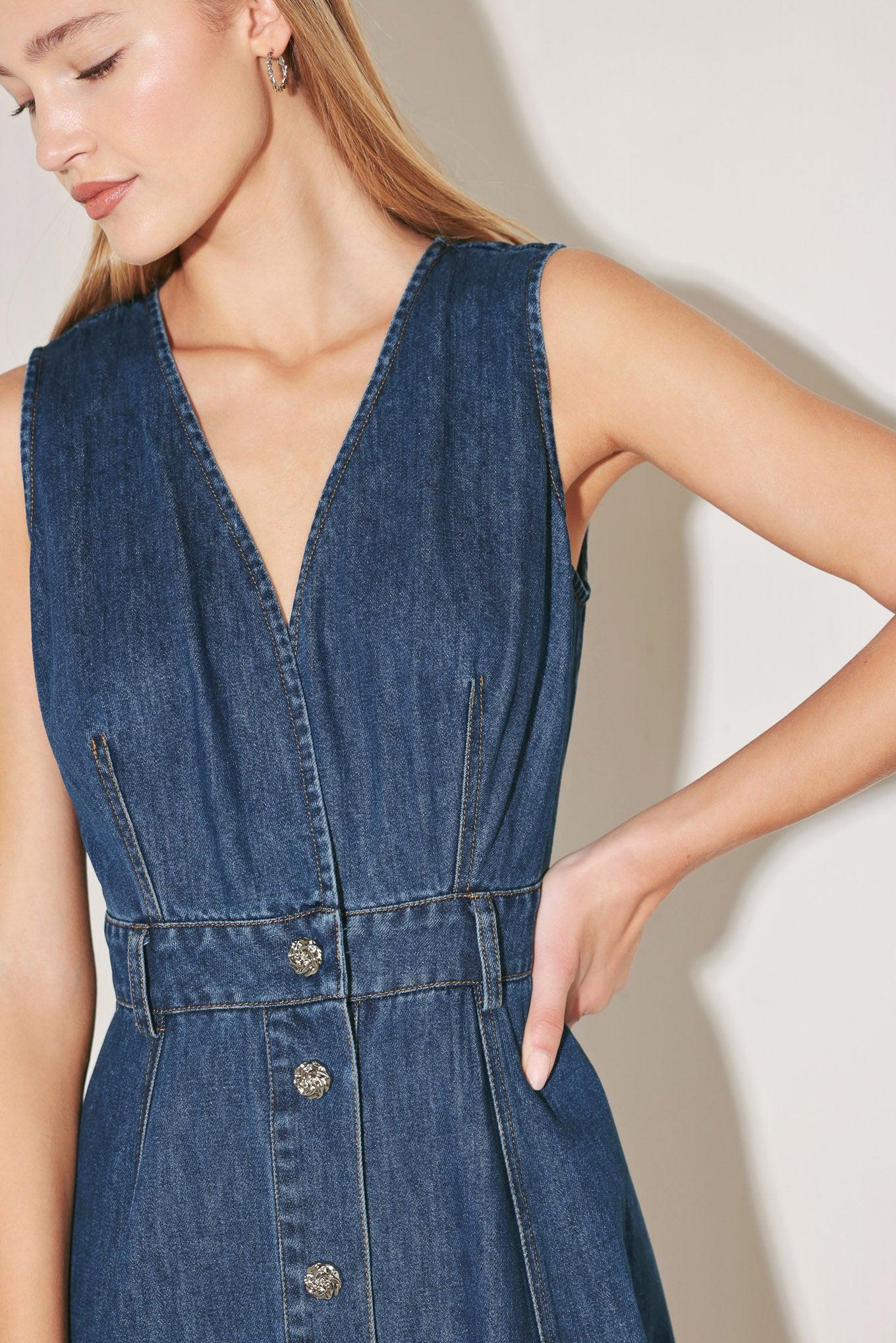 PARIS IN  DENIM MIDI DRESS Flying Tomato