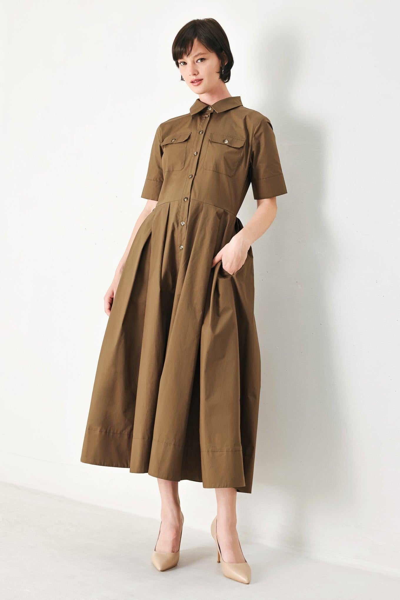 DESERT ICON WOVEN MIDI SHIRT DRESS Flying Tomato