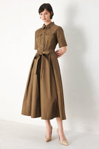 DESERT ICON WOVEN MIDI SHIRT DRESS Flying Tomato