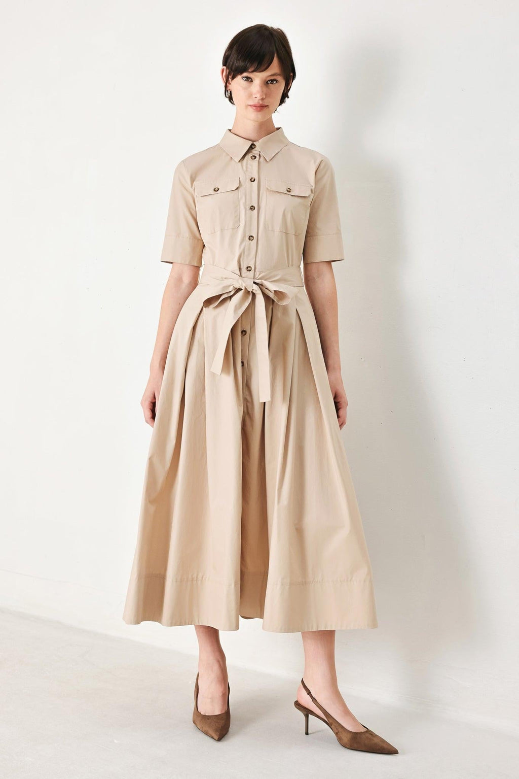 DESERT ICON WOVEN MIDI SHIRT DRESS Flying Tomato