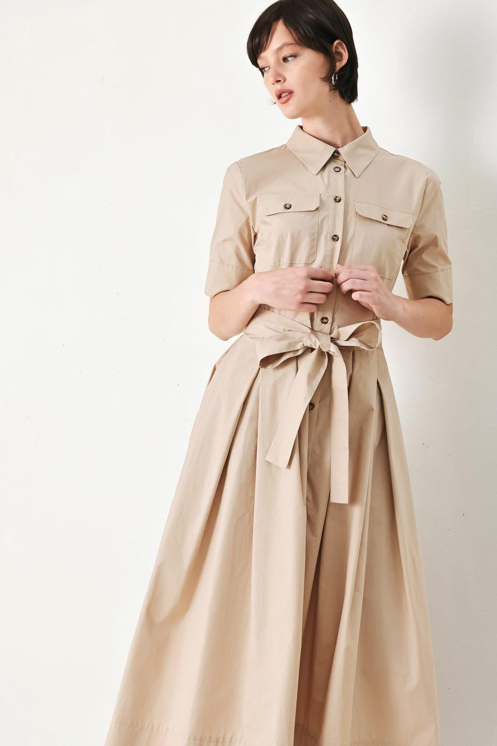 DESERT ICON WOVEN MIDI SHIRT DRESS Flying Tomato