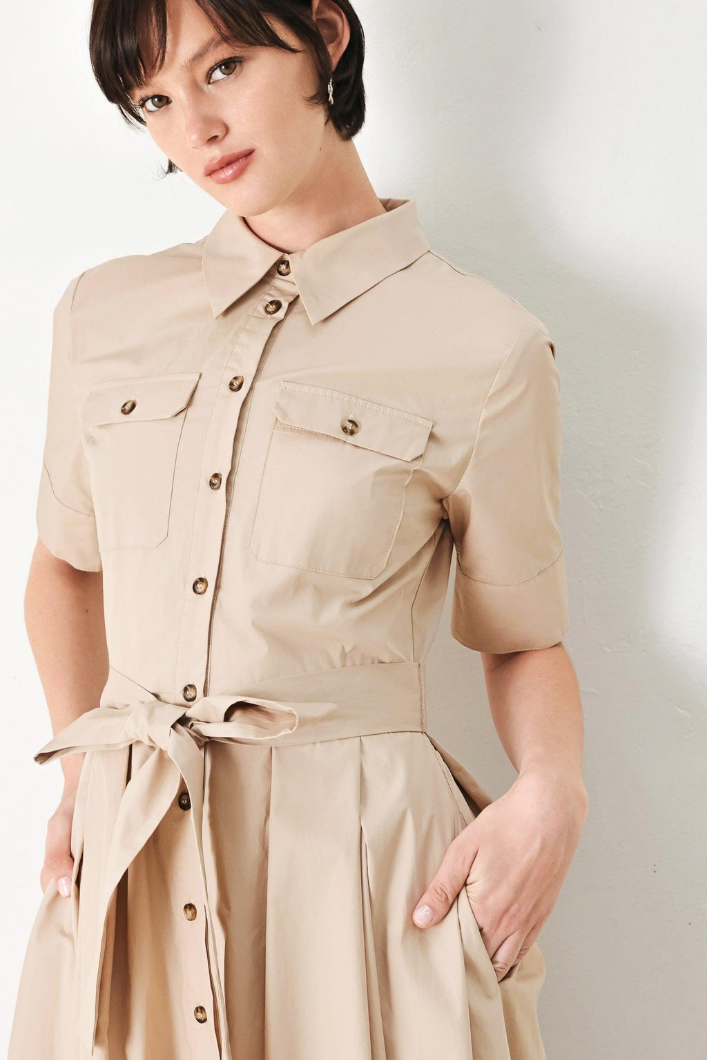 DESERT ICON WOVEN MIDI SHIRT DRESS Flying Tomato