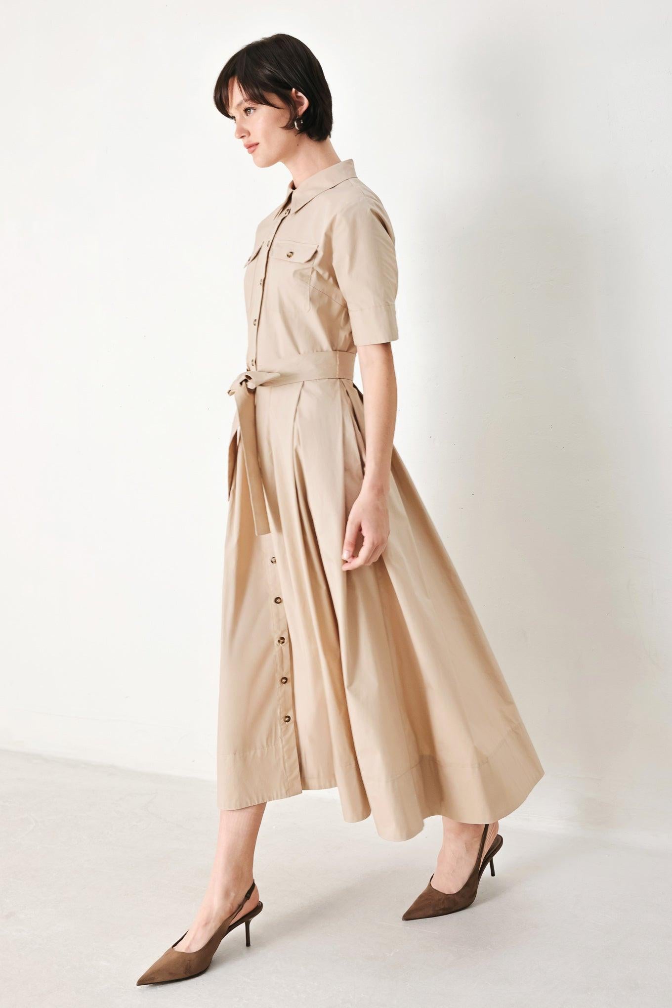 DESERT ICON WOVEN MIDI SHIRT DRESS Flying Tomato