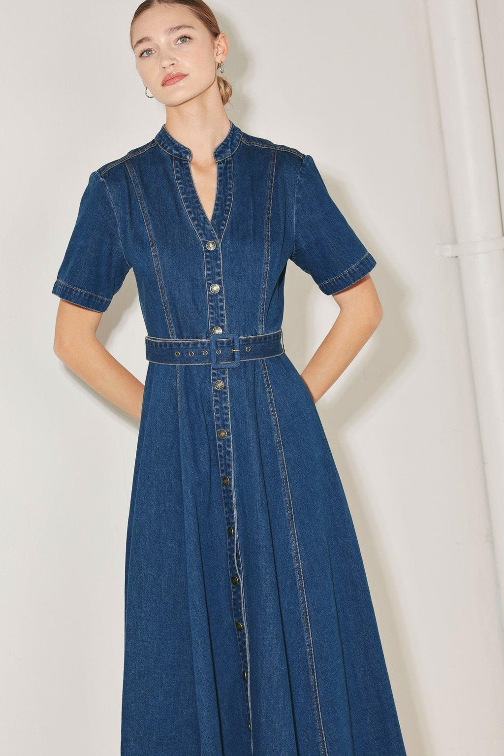 SATURN STREET DENIM MIDI DRESS Flying Tomato
