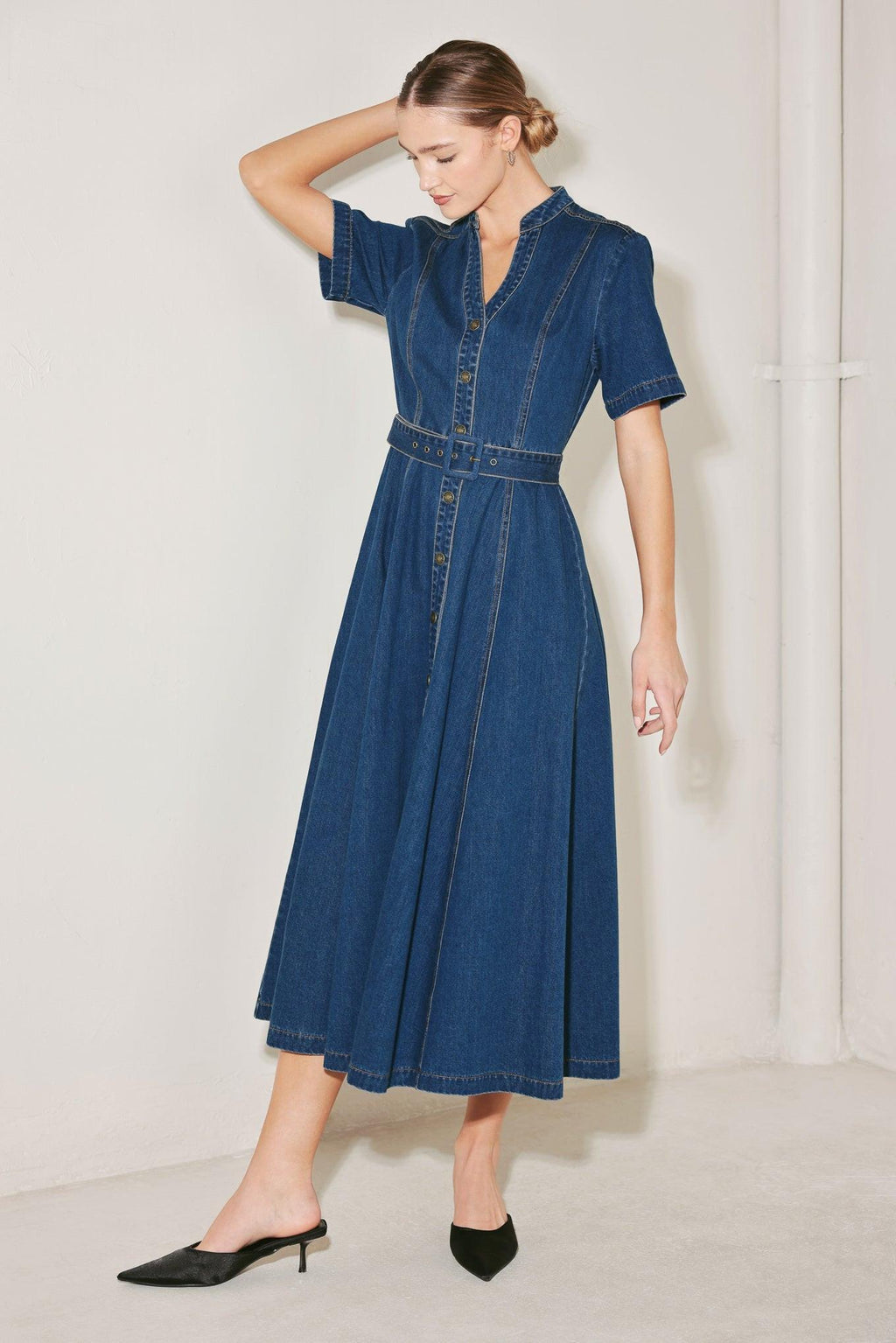 SATURN STREET DENIM MIDI DRESS Flying Tomato
