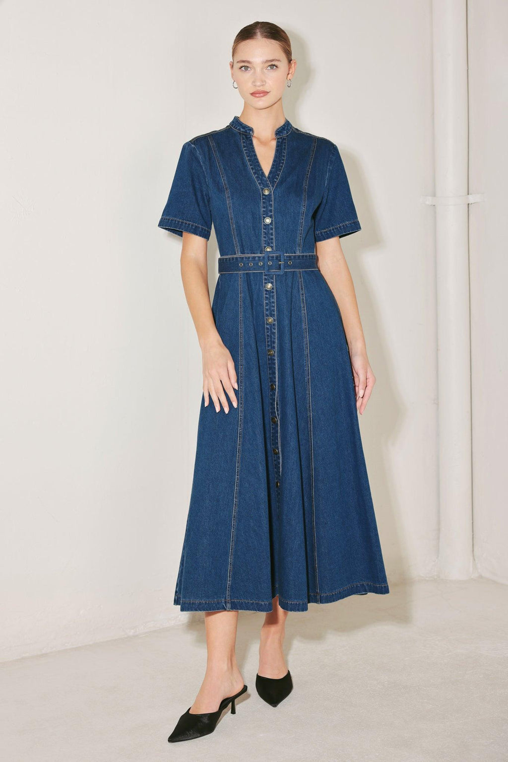 SATURN STREET DENIM MIDI DRESS Flying Tomato