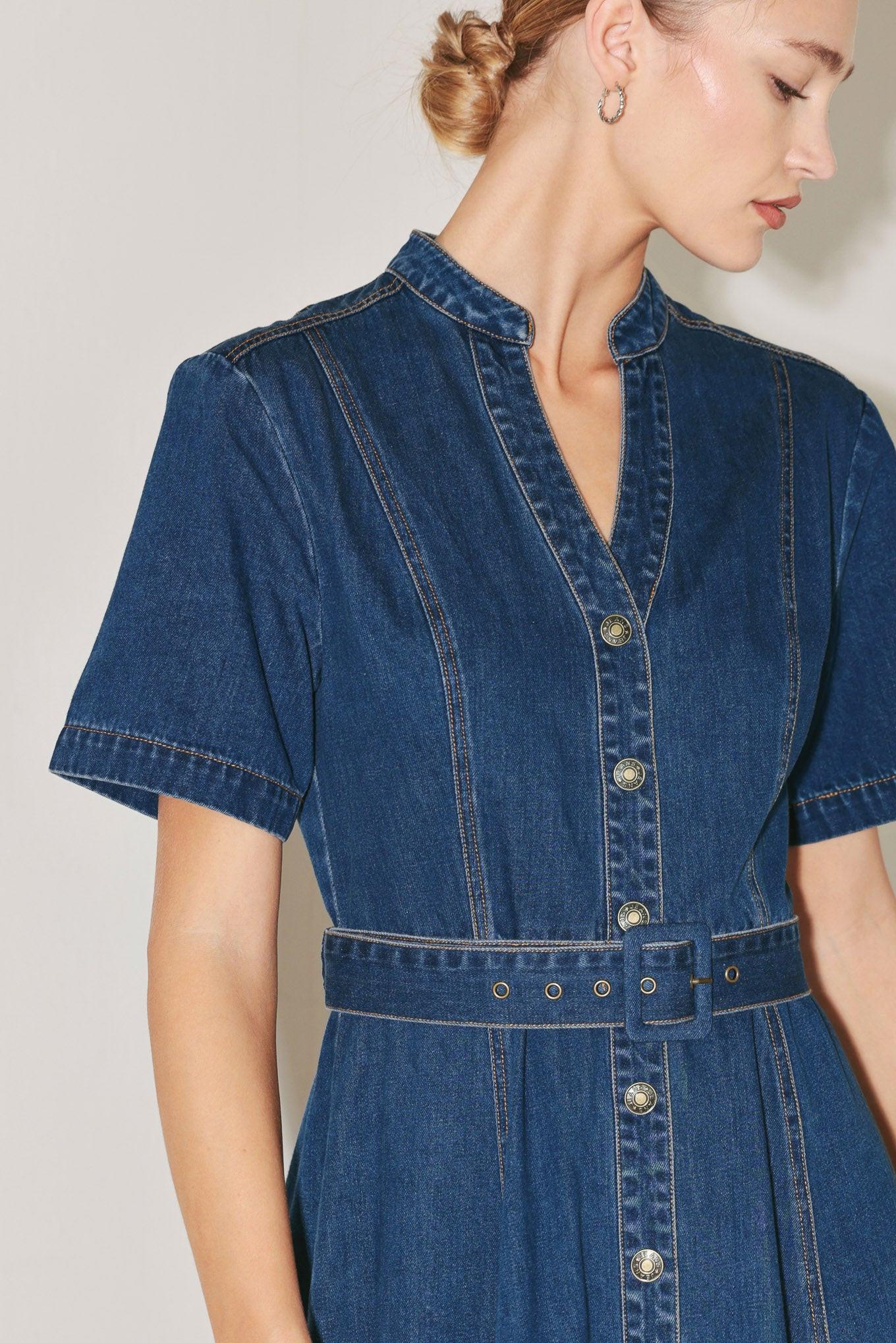 SATURN STREET DENIM MIDI DRESS Flying Tomato