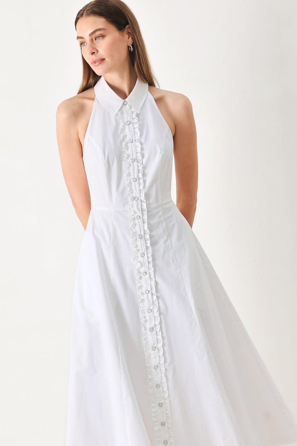 ANGEL CHARM WOVEN MIDI DRESS Flying Tomato