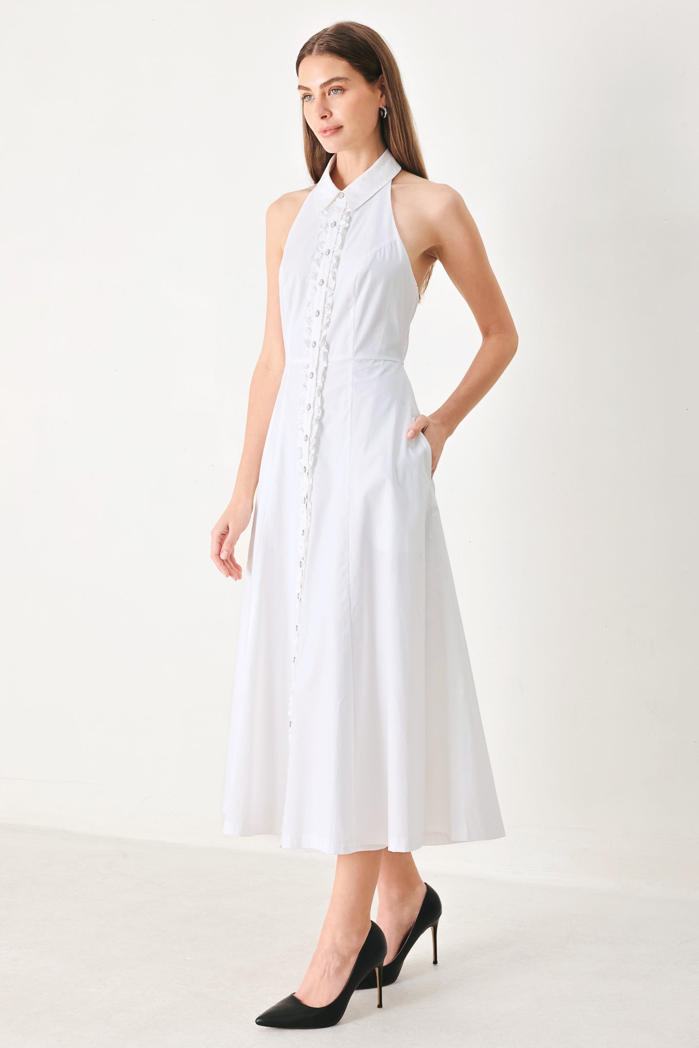 ANGEL CHARM WOVEN MIDI DRESS Flying Tomato