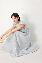 WHISPER STRIPE WOVEN MIDI DRESS Flying Tomato