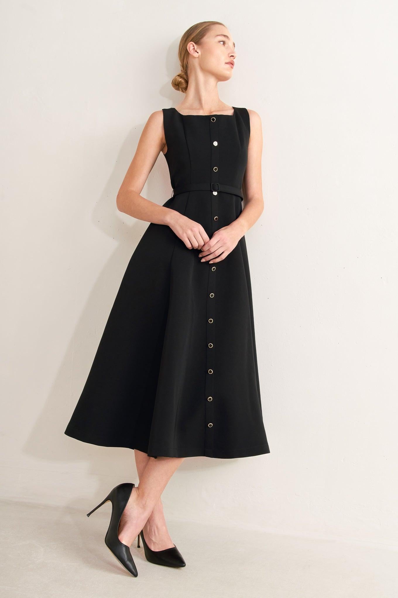 PARIS AFTER DARK WOVEN MIDI DRESS Flying Tomato