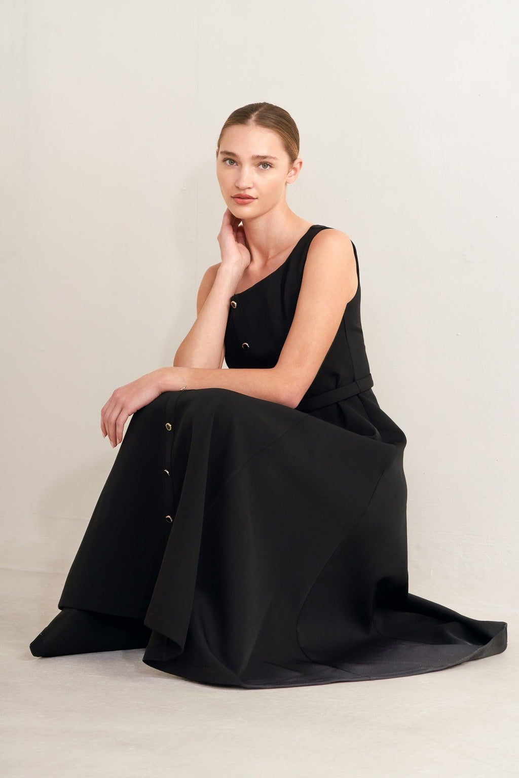 PARIS AFTER DARK WOVEN MIDI DRESS Flying Tomato