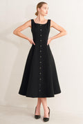 PARIS AFTER DARK WOVEN MIDI DRESS Flying Tomato