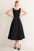 PARIS AFTER DARK WOVEN MIDI DRESS Flying Tomato