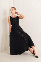 PARIS AFTER DARK WOVEN MIDI DRESS Flying Tomato