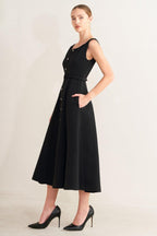 PARIS AFTER DARK WOVEN MIDI DRESS Flying Tomato