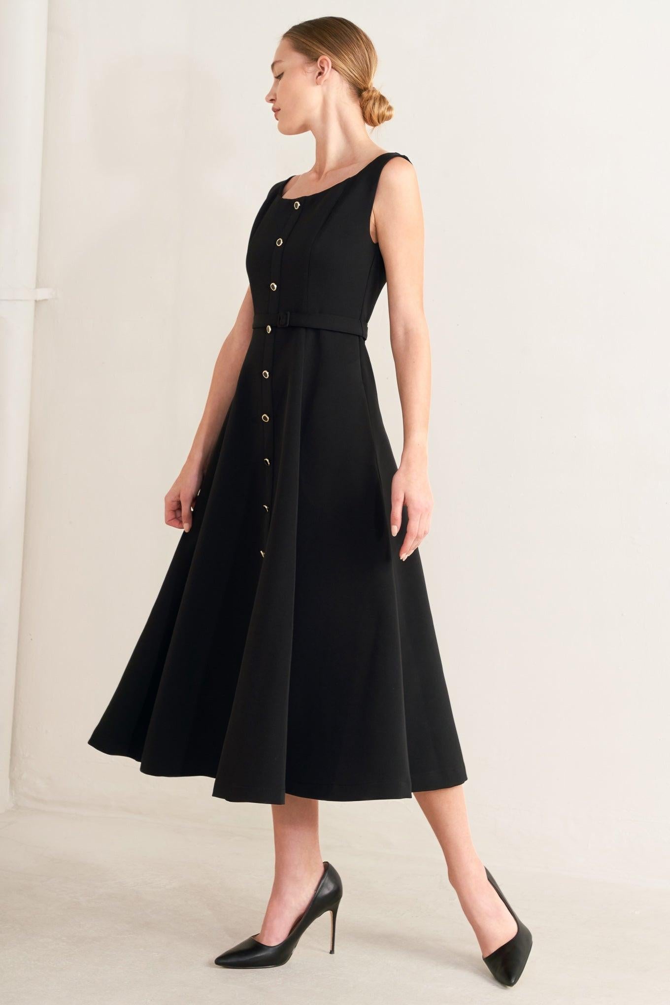 PARIS AFTER DARK WOVEN MIDI DRESS Flying Tomato