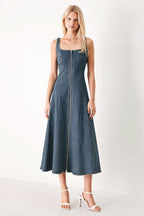 SHAPE OF BLUE DENIM MIDI DRESS Flying Tomato