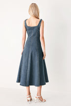 SHAPE OF BLUE DENIM MIDI DRESS Flying Tomato