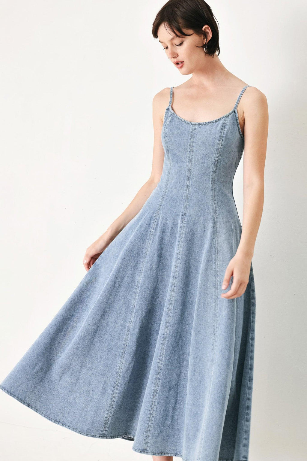 CLOUD NINETTE DENIM MIDI DRESS Flying Tomato