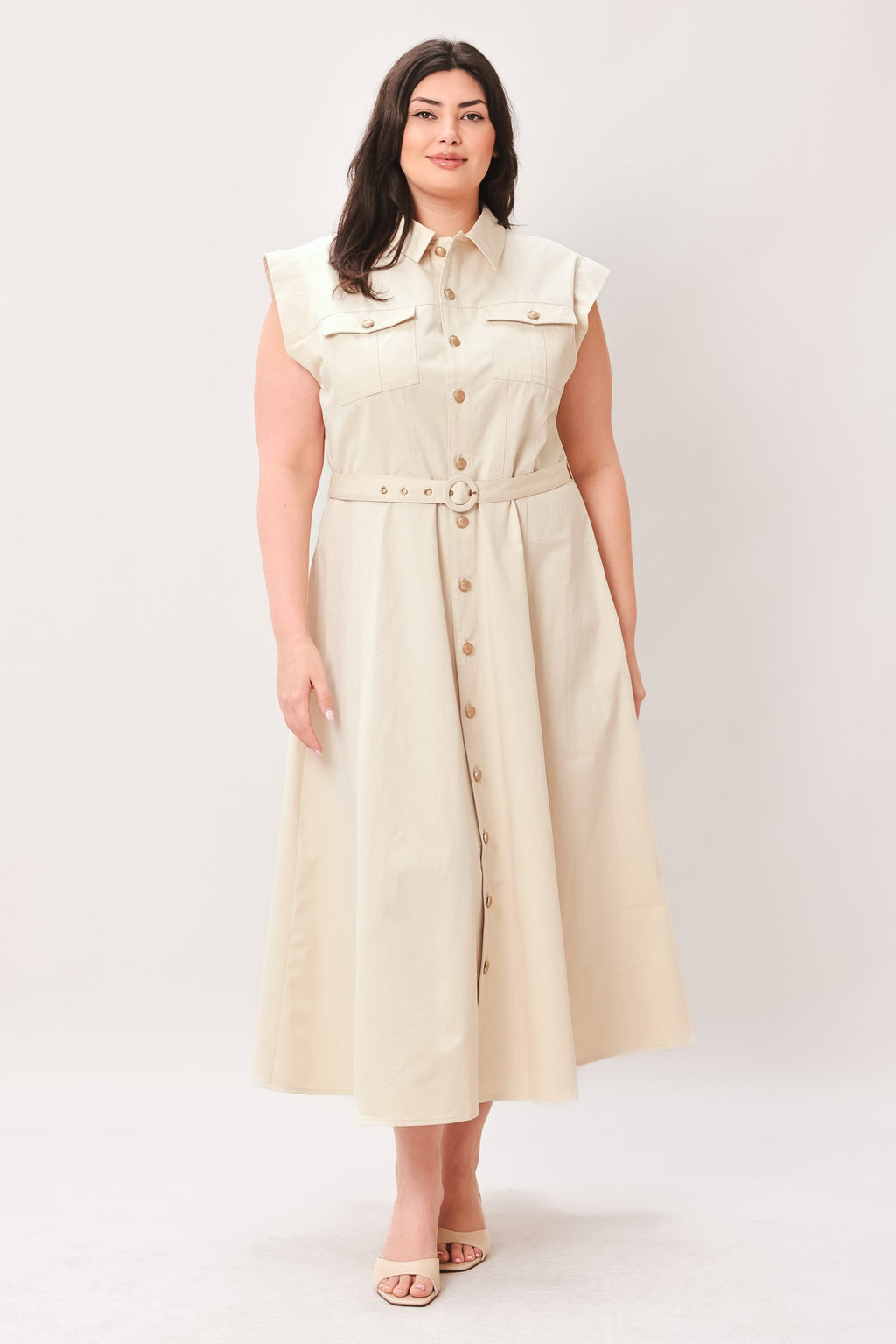 NEUTRAL COMMAND WOVEN SHIRT DRESS Flying Tomato