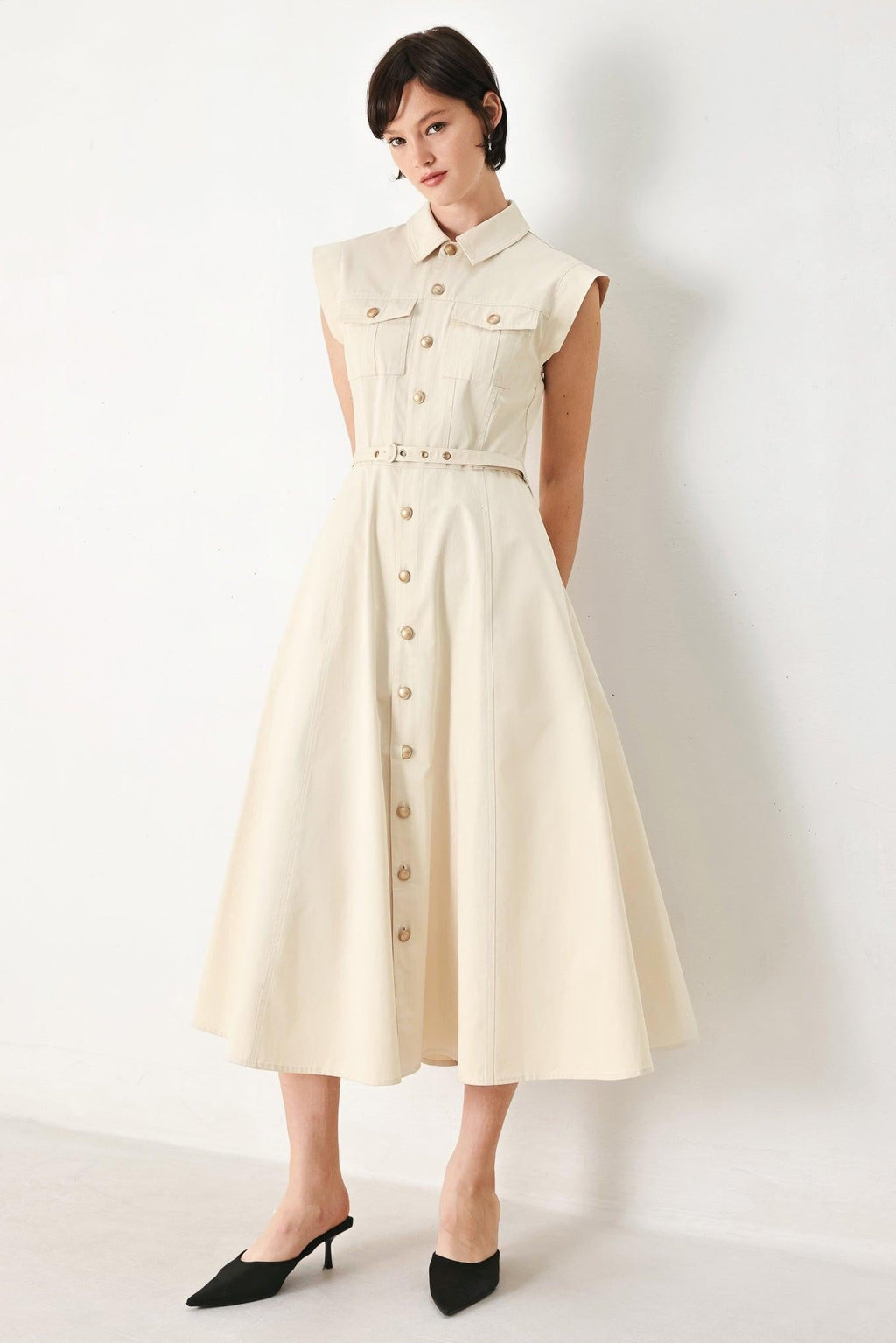 NEUTRAL COMMAND WOVEN SHIRT DRESS Flying Tomato