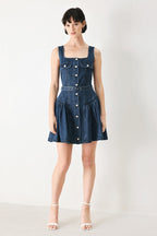 BABY BLUE LOVE DENIM MINI DRESS Flying Tomato