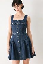 BABY BLUE LOVE DENIM MINI DRESS Flying Tomato