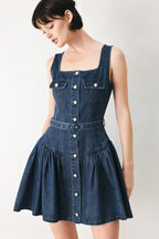 BABY BLUE LOVE DENIM MINI DRESS Flying Tomato