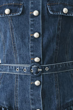 BABY BLUE LOVE DENIM MINI DRESS Flying Tomato