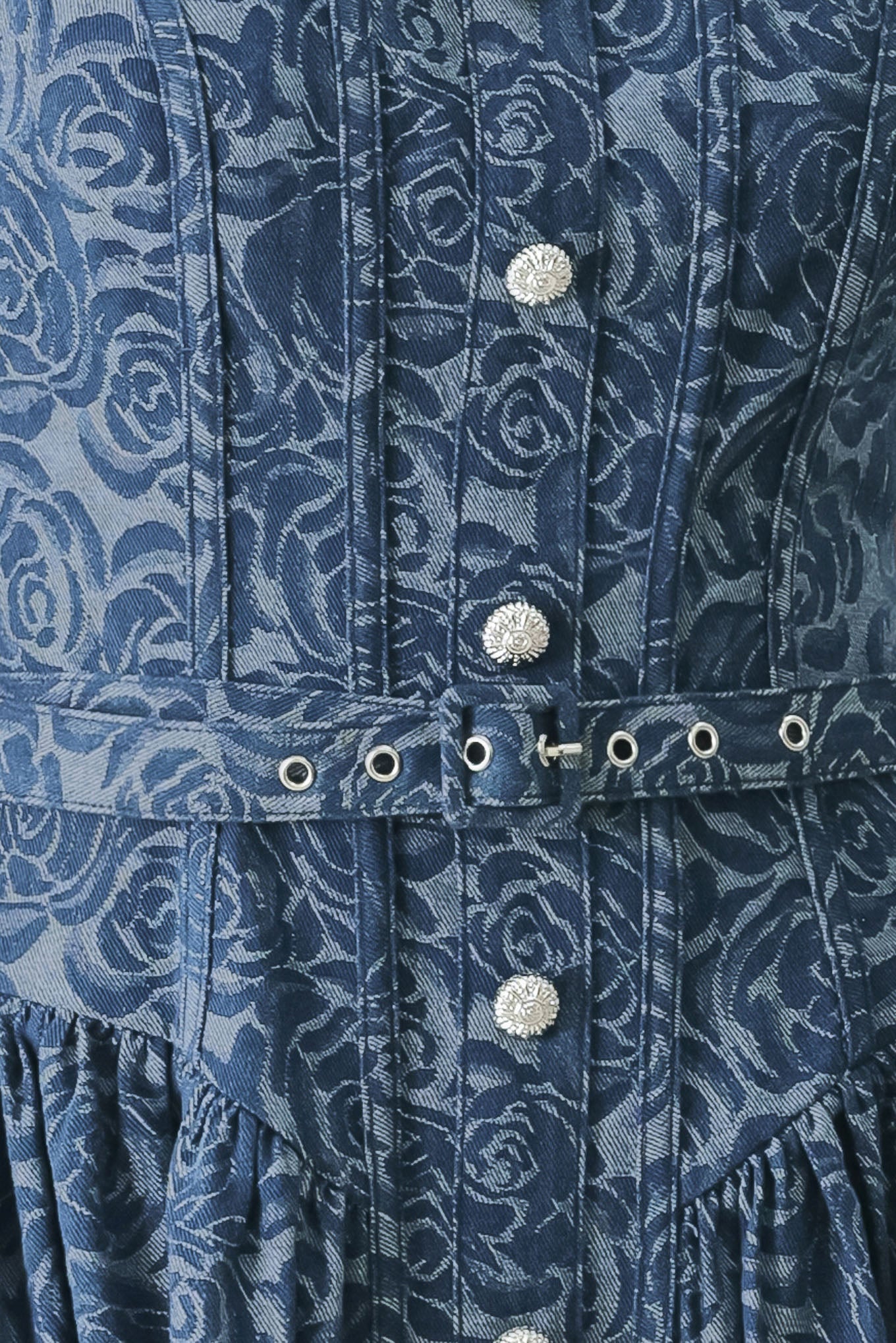 MIDNIGHT GARDEN DENIM MIDI DRESS Flying Tomato