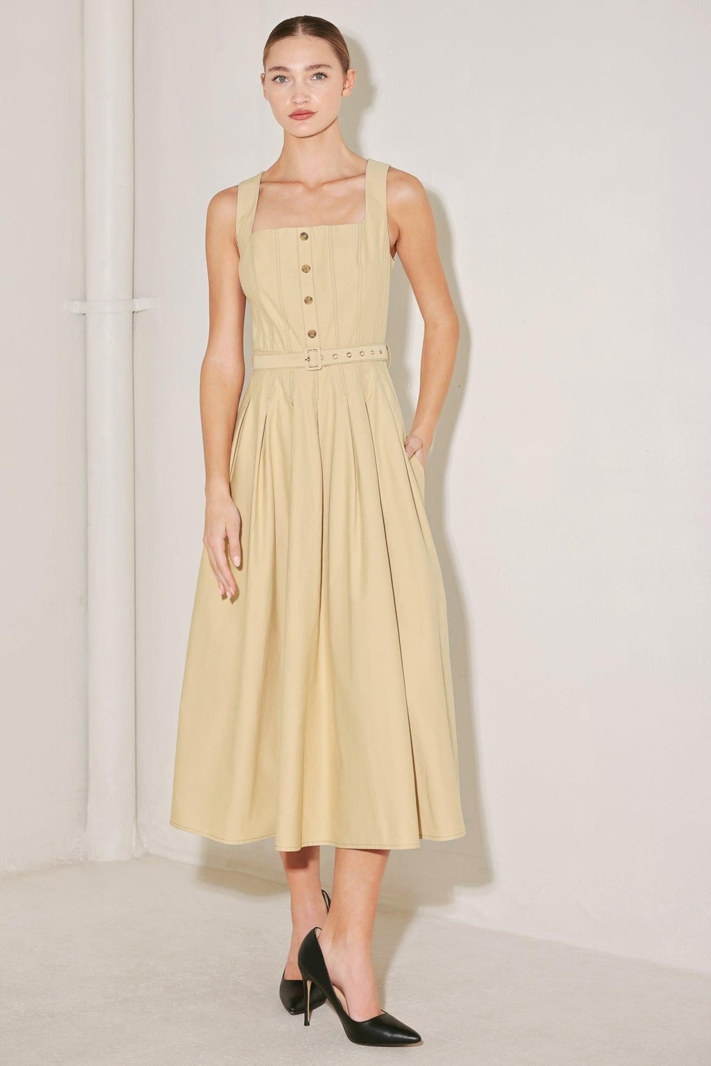 SAHARA GRACE WOVEN MIDI DRESS Flying Tomato