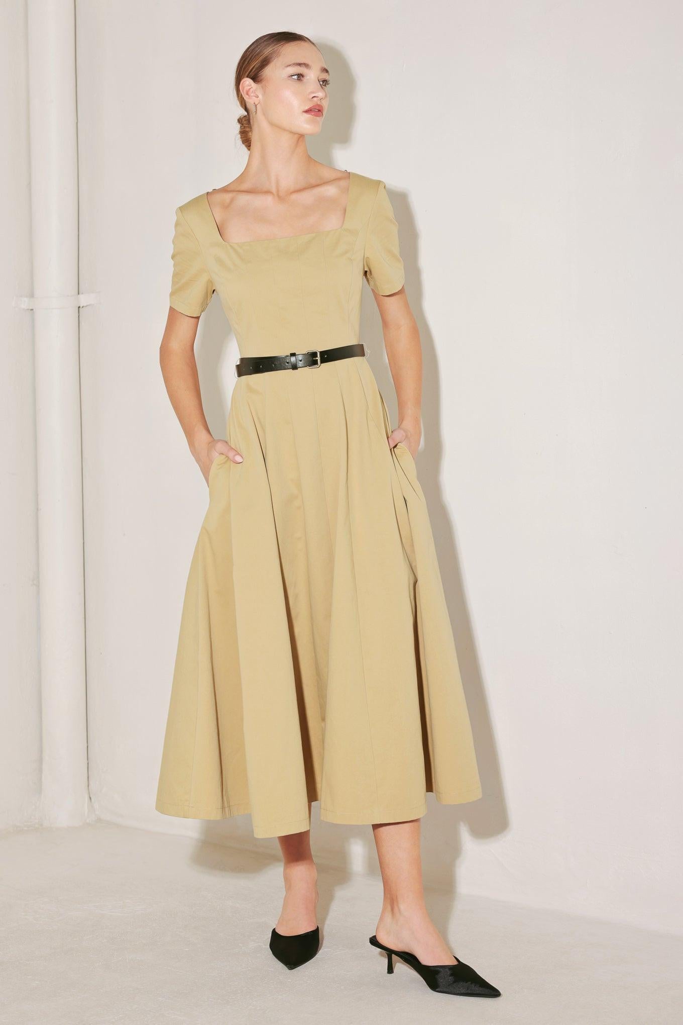 [PREORDER] WARM STONE EDIT WOVEN MIDI DRESS Flying Tomato