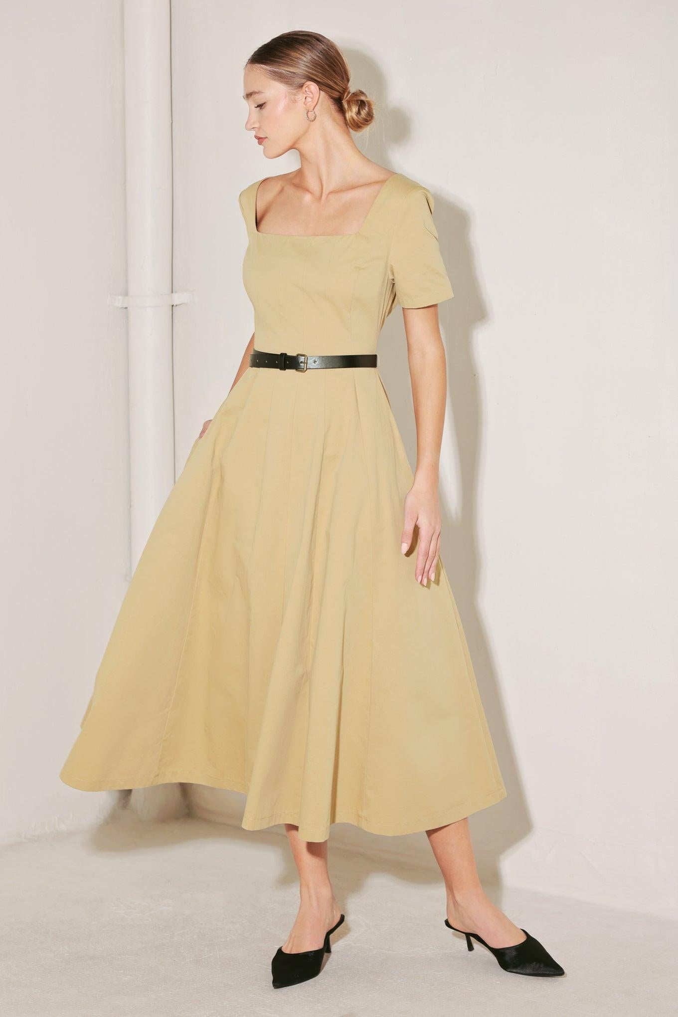 [PREORDER] WARM STONE EDIT WOVEN MIDI DRESS Flying Tomato